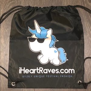 iHeartRaves Unicorn Drawstring Bag NEW